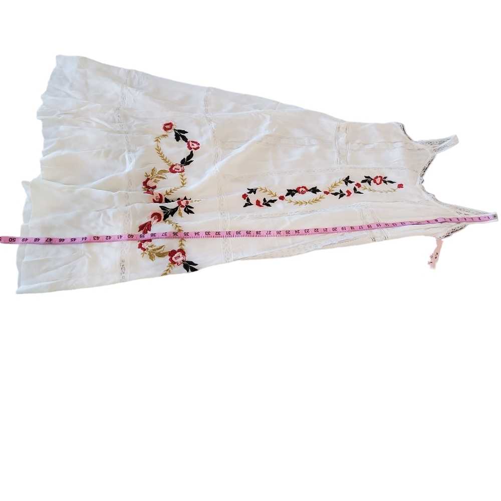Nanette Lepore Palomino Bella Donna Embroidered Lace Trim Midi Sundress - Picture 9 of 15